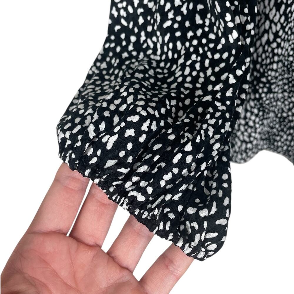Alice + Olivia Willa Cutout Blouson Sleeve Top Modern Black and White Size Large - Picture 11 of 16